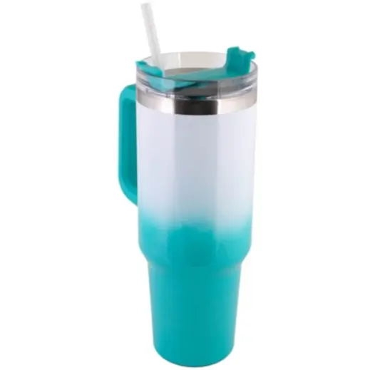 Glitter Travel Mug Blue White Main